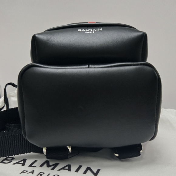 Balmain x Pokémon Logo Print Pikachu Mini Backpack Red Nylon Silver - Picture 4 of 9